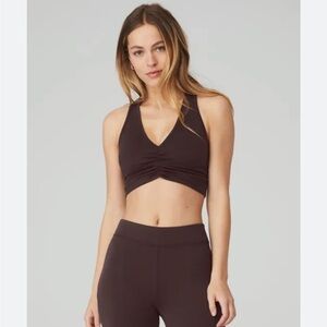 ALO Yoga wild Thing sports bra Crop Top in raisin